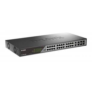 D-Link DSS-200G-28MP / A1A Настраиваемый L2 коммутатор с 24 портами 10 / 100 / 1000Base-T и 4 комбо-портами 100 / 1000Base-T / SFP  (24 порта PoE 802.3af / at,  PoE-бюджет 370 Вт,  дальность до 250 м)