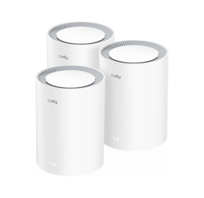 AX3000 Wi-Fi 6 Mesh 2.5G Solution 2-Pack,  Dual-Band,   Chipset MT7981BA+MT7976CN+RTL8221B,  802.11ax / ac / a / b / g / n,   2402Mbps at 5GHz + 574Mbps at 2.4GHz,   2.5G WAN+GE LAN,  5 internal antennas,   MU-MIMO,  DDNS,  Zerotier / Wireguard / OpenVPN / IPSec / L2TP / PPTP VPN,  DNS over Cloudflare / Google / Quad9,  IPv6,  Seamless Roaming,  WPA3,  TR069 / TR098 / TR111 / TR181, easyMesh R3 Optional,   Ver 2.0,  Cudy Mesh,  Cudy APP
