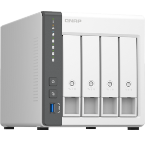 QNAP D4  (REV. C) NAS 4 HDD trays.ARM 4-core Cortex-A55 2.0GHz,  RAM 4 GB  (max),  1x2.5GbE,  1x1GbE,  2xUSB 2.0 port, 1xUSB 3.2 Gen 1