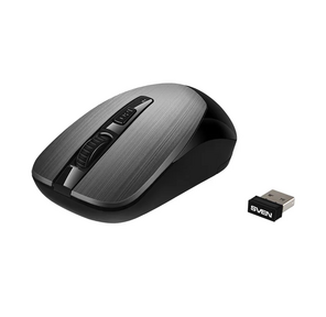 Беспроводная мышь Sven RX-380W серый металлик  (2, 4 GHz,  3+1кл. 800-1600DPI,  блист.)