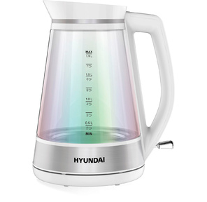 Чайник электрический Hyundai HYK-G3037 1.9л. 3000Вт белый / прозрачный  (корпус: стекло)