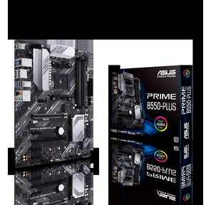 Материнская плата ASUS PRIME B550-PLUS,  Socket AM4,  B550,  4*DDR4,  HDMI+DP,  CrossFireX,  SATA3 + RAID,  Audio,  Gb LAN,  USB 3.2*8,  USB 2.0*6,  COM*1 header  (w / o cable),  ATX ; 90MB14U0-M0EAY0