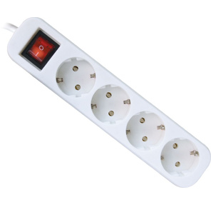 Defender Удлинитель S418 1.8 м,  4 розетки  (99237),  выключатель,  с заземлением