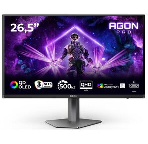 Монитор 26.5" AOC AGON AG276QKD2 Black-Grey  (QD-OLED,  2560x1440,  HDMI 2.1×2,  DisplayPort 2.1,  USB 3.2 Gen1×2,  0.03 ms,  178° / 178°,  1000 cd / m (пиковая),  1, 5 млн:1,  500Hz,  Pivot)