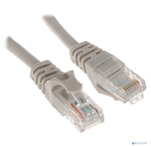 Патч-корд Bion [BPC-U5E181-1.5M] U / UTP,  Cat.5e,  AWG 26  (7 / 0, 16мм),  многожильный,  PVC,  1.5м,  серый,  100% медь