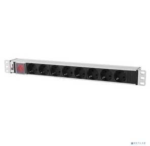ЦМО Блок розеток Rem-10 с выкл.,  8 Schuko,  10 A,  алюм.,  19",  шнур 1.8 м. 1, 8 IEC 60320 C14  (R-10-8S-V-440-1.8)