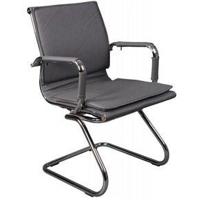 Бюрократ CH-993-Low-V / grey,  Кресло,  низкая спинка,  на полозьях,  серая иск.кожа,  хром