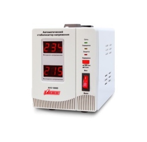 Powerman AVS-D Voltage Regulator 1000VA,  Digital Indication,  2x Schuko Outlets,  1m Power Cord,  230V,  1 year warranty,  White