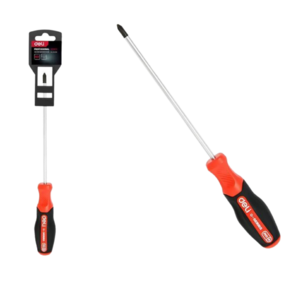 Крестовая DL3456 PH1x75мм сталь S2,  матовый стержень,  двухкомпонентная прорезиненная рукоять