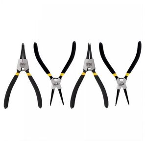 Набор из 4-х съемников стопорных колец Deli DL20521-4  175мм,  сталь HRC50-54,  прорезиненная рукоять,  блистер