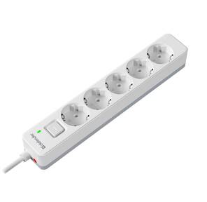 Defender Удлинитель с сетевым фильтром DFS 133,  белый,  5 розеток,  3 м.