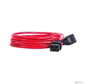 REM Шнур питания с фиксатором IEC 60320 C19 / IEC 60320 C20,  16 А  /  250 В  (3 ? 1, 5),  длина 3 м,  красный R-16-Cord-C19-C20-3-Red
