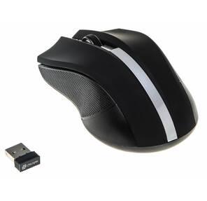 Мышь Oklick 615MW черный / серебристый оптическая  (1000dpi) беспроводная USB  (2but)