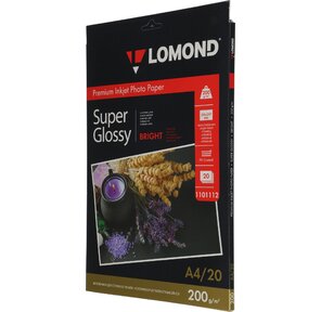 Фотобумага LOMOND 200 / A4 / 20л. СУПЕРГЛ. (Bright)