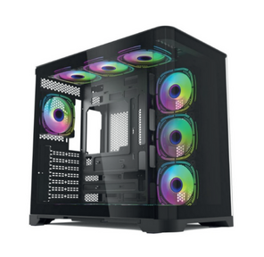 Корпус для ПК Forza Forza FZ-G42B Seaview TG ATX Case,  black,  w / o psu,  Curved Tempered glass front panel,  1x3, 5",  3x2, 5