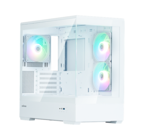 ZALMAN P30 V2,  MATX,  WHITE,  WINDOW,  2x3.5",  3x2.5",  1xUSB TYPE-C,  1xUSB3.0,  SIDE 2x120mm ARGB,  REAR 1x120mm ARGB,  VGA support