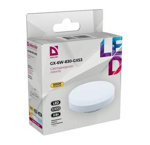 Defender Лампочка светодиодная GX-6W-830-GX53 таблетка,  3000 К,  теплый белый,  1 шт.