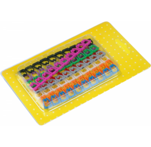 Набор цветных маркировочных кабельных клипс с цифрами,  для кабелей диаметром до 6.5 мм