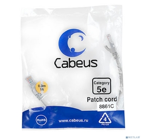 Cabeus PC-UTP-RJ45-Cat.5e-3m-WH Патч-корд UTP,  категория 5e,  3 м,  неэкранированный,  белый