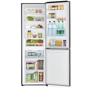 Холодильник Hitachi R-BG410PUC6 GBK 2-хкамерн. черный стекло