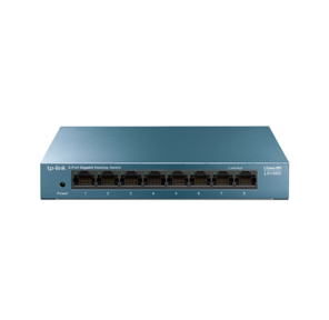 Неуправляемый гигабитный коммутатор TP-Link LS108G,  8 портов RJ45 10 / 100 / 1000 Мбит / с,  металлический корпус,  настольный / монтируемый на стену,  plug and play,  поддержка 802.1p QoS