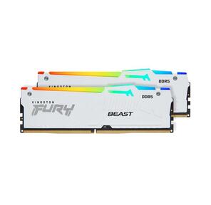 Память оперативная /  Kingston 32GB 5200MT / s DDR5 CL40 DIMM  (Kit of 2) FURY Beast White RGB XMP
