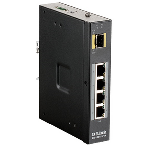 D-Link DIS-100G-5PSW / A1A Промышленный неуправляемый коммутатор с 4 портами 10 / 100 / 1000Base-T,  1 портом 1000Base-X SFP,  функцией энергосбережения и поддержкой QoS  (4 порта с поддержкой PoE)