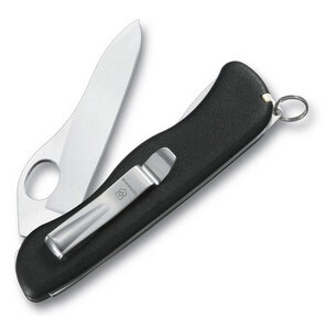 Нож для спецслужб с фиксатором лезвия SENTINEL One Hand 111 мм /  черный  (шт.) 0.8416.M3,  гладкое лезв
