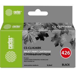 Cactus CS-CLI426BK Картридж струйный черный для Canon Pixma MG5140 / 5240 / 6140 / 8140 / MX884  (8.2мл)