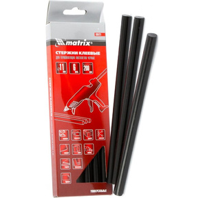 Стержни MATRIX клеевые,  чёрный,  11*200мм,  6 шт. / упак.  /  /  MATRIX 930721