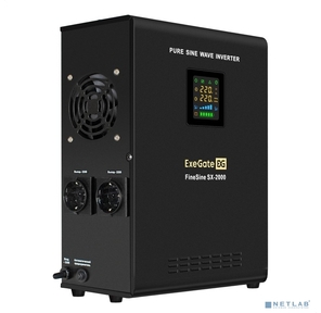 Exegate EX296001RUS ИБП  (инвертор,  синус,  для котла) настенный ExeGate FineSine SX-2000.LCD.AVR.2SH <2000VA / 1400W,  чистая синусоида,  цветной LCD-дисплей,  AVR,  2*Schuko,  линейно-интерактивный,  внешняя