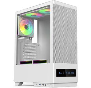 Корпус для ПК ACD Citadel 108DW ATX,  Type-C + 2 X USB ports + HD audio combo,  Mesh,  TG,  White