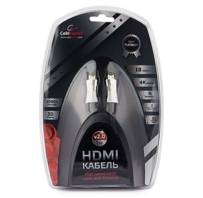Кабель HDMI Cablexpert,  серия Platinum,  1 м,  v2.0,  M / M,  позол.разъемы,  металлический корпус,  ферритовые кольца,  блистер  (CC-P-HDMI01-1M)