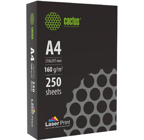 Бумага Cactus CS-LPA4160250 A4 / 160г / м2 / 250л. / белый CIE170% для лазерной печати