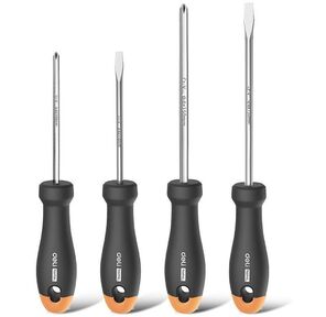 Набор отверток ";Home Series Gray"; Deli HT1004C 4шт  SL5x100+SL6x150+PH1x100+PH2x150,  эксклюзивный дизайн,  рукоятка из высококачественного софттач пластика