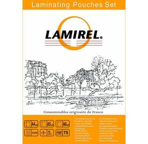 Lamirel Пленка для ламинирования LA-78787 (01)  (набор А4,  A5,  A6 по 25 шт.,  75 мкм,  75 шт. в уп.)
