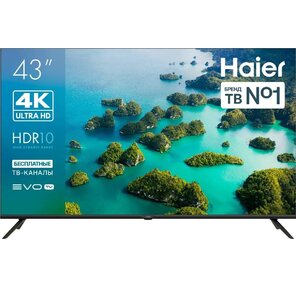 Телевизор LED Haier 43" LED S2 Frameless черный 4K Ultra HD 60Hz MEMC DVB-T DVB-T2 DVB-C DVB-S DVB-S2 USB WiFi Smart TV  (RUS)