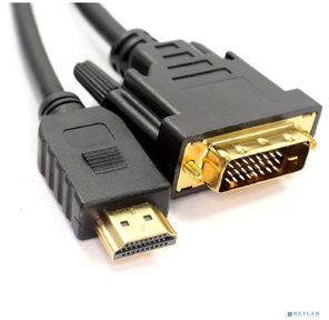 Bion Кабель HDMI-DVI-D 19M / 19M,  single link,  экран,  позолоченные контакты,  1.8м,  черный [BXP-CC-HDMI-DVI-018]