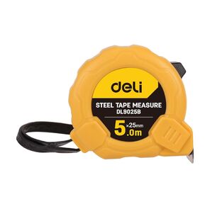 Рулетка Deli DL9025B 5м*25мм Метрическая. Корпус ударопрочный.