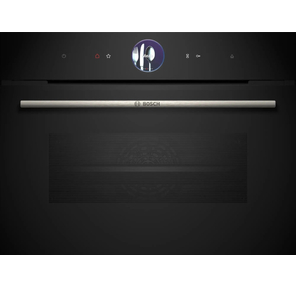 Компактный духовой шкаф-пароварка,  черный,  14 режимов + комбинированные режимы,  функция приготовление на пару 100%,  4-слойное остекление,  3 цветных текстовых TFT-дисплея 2, 5" с сенсорным управлением,  ControlRing,  функции HomeConnect: удаленная диагностика,  контроль и мониторинг,  LED-освещение,  меню Assist,  PerfectBake,  термощуп PerfectRoast,  самоочистка EcoClean