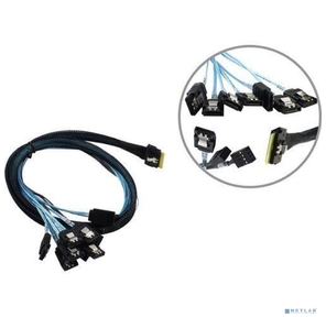 Procase CBL-SLSAS8-8SATA-10 Кабель для подключения корзин,  SFF-8654  (Slimline SAS x8) к 8* SATA ,  100 cm