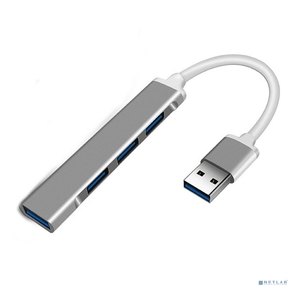 ORIENT CU-322,  USB 3.0  (USB 3.1 Gen1) / USB 2.0 HUB 4 порта: 1xUSB3.0+3xUSB2.0,  USB штекер тип А,  алюминиевый корпус,  серебристый  (31234)