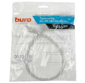 Патч-корд Buro UTP 4 пары cat6 CCA molded 0.5м серый RJ-45  (m)-RJ-45  (m)