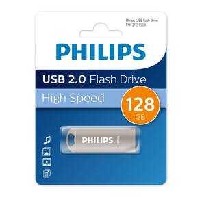 Флеш накопитель 128GB PHILIPS IRON 2.0 128GB,  USB 2.0