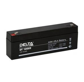 Аккумуляторная батарея Delta DT 12022 напряжение 12В,  емкость 2, 2Ач,  клемма F1  (ДхШхВ: 179х35х61мм Полная высота 66мм; Вес 0, 94кг; Кол-во элементов 6; Срок службы 5лет; Гарантия 1год)