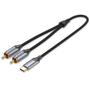 Переходник-разветвитель Vention гибкий USB-C M / 2RCA M - 1.5м