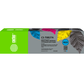 Картридж струйный Cactus CS-T0B27A 982X голубой  (223мл) для HP PageWide 765dn / 780 Enterprise Color