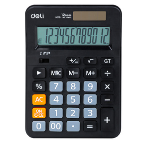 Калькулятор настольный Deli EM210 черный 12-разр.