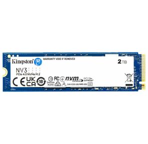 Твердотельный накопитель /  Kingston SSD NV3,  2000GB,  M.2 (22x80mm),  NVMe,  PCIe 4.0 x4,  3D TLC,  R / W 6000 / 5000MB / s,  TBW 640,  DWPD 0.3  (3 года)