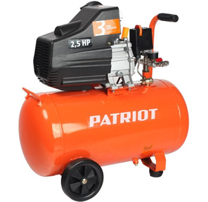 PATRIOT EURO 50-260К Компрессор [525306316] { Мощность: 1.8 кВт; Напряжение: 230В~50Гц; Обороты двигателя: 2850 об / мин; Производительность: 260 л / мин; Объем ресивера: 50 л; Давление: 8 бар; Вес: 28, 5}